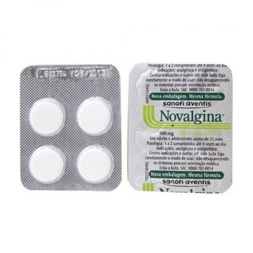 Comprar Novalgina Comprimido 500mg, Blíster Com 4 Comprimidos | CR