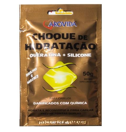 Imagem de Creme de Tratamento Arovida Choque de Hidratação Queratina + Silicone sachê, 50g