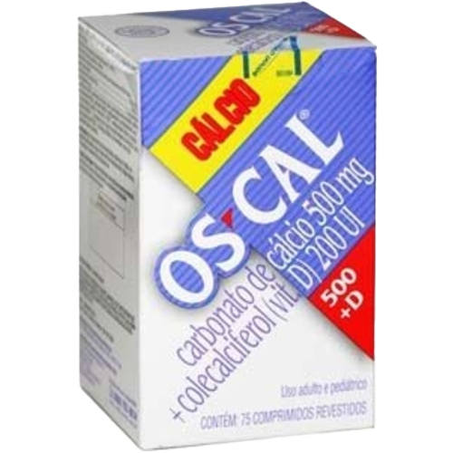 500mg + 200ui, caixa com 75 comprimidos revestidos