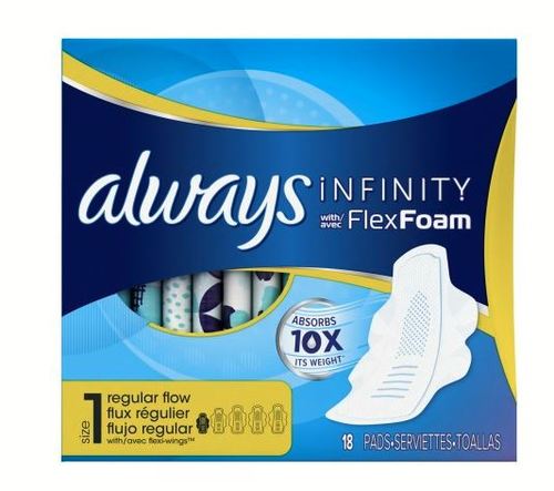 Imagem de Absorvente Always Infinity tamanho 1, com abas, 18 unidades