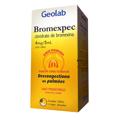 Imagem de Bromexpec 0,8mg/mL, caixa com 1 frasco com 120mL de xarope infantil + copo medidor