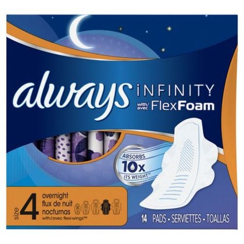 Imagem de Absorvente Always Infinity Noturno tamanho 4, com abas, 14 unidades