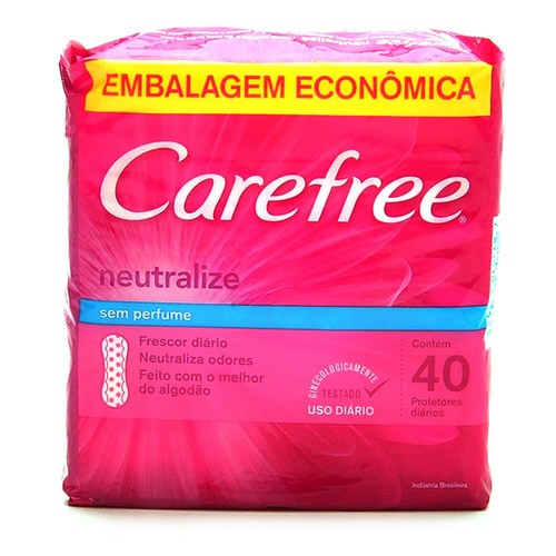 Imagem de Protetor Diário Carefree sem Perfume 40 unidades