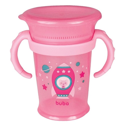 18+ meses, com alça removível, rosa com capacidade de 210mL