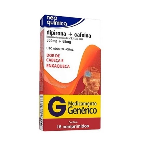 500mg + 65mg, caixa com 16 comprimidos