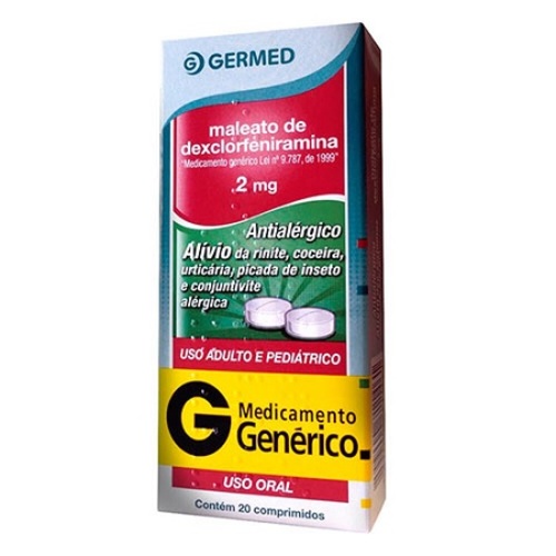 Comprar Maleato de Dexclorfeniramina Comprimido Germed Pharma 2mg ...