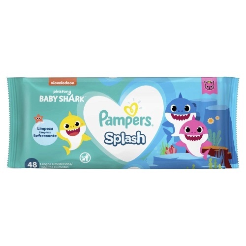 Imagem de Lenços Umedecidos Pampers Splash Baby Shark pacote com 48 unidades