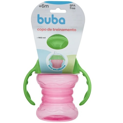 6+ meses, com alça, rosa e verde com capacidade de 200mL