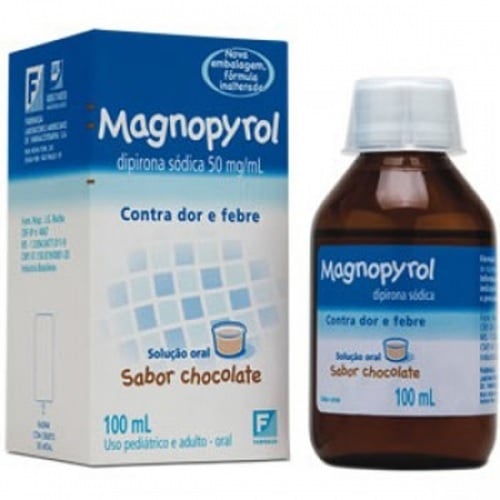 Imagem de Magnopyrol 50mg/mL, caixa com 1 frasco com 100mL de solução de uso oral