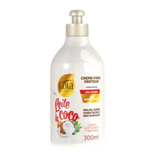 Imagem de Creme de Pentear Gota Dourada Leite de Coco 300mL