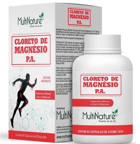 Imagem de Cloreto de Magnésio P.A Multinature 625mg, frasco com 60 cápsulas