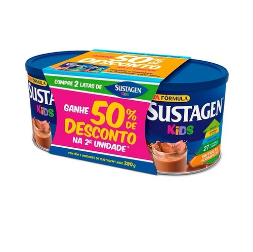 chocolate, lata, 1 unidade com 380g + 50% de desconto na 2ª unidade
