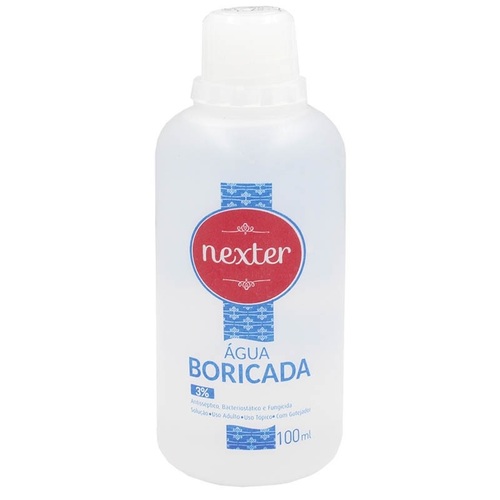 Imagem de Água Boricada 3% Nexter frasco com 100mL de solução de uso dermatológico