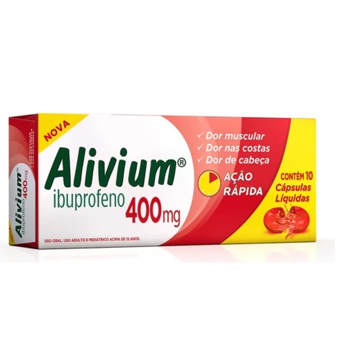 Imagem de Alivium Cápsula 400mg, caixa com 10 cápsulas moles