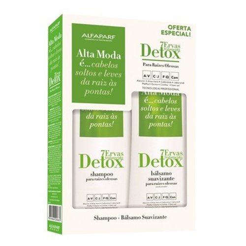 Imagem de Kit Alfaparf Alta Moda é 7 Ervas Detox shampoo com 300mL + bálsamo suavizante com 300mL