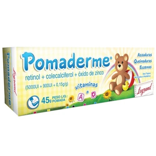 Imagem de Pomaderme 5000UI/g + 900UI/g + 150mg/g, caixa com 1 bisnaga com 45g de pomada de uso dermatológico