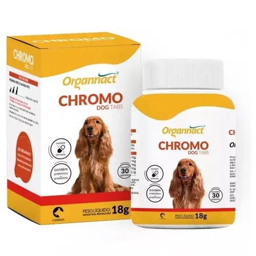 Imagem de Chromo Dog Tabs Organnact para Cães frasco com 30 tabletes