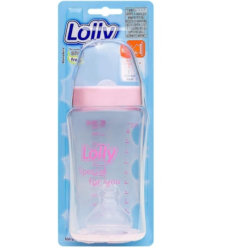 Imagem de Mamadeira Lolly Big Special 6+ meses, capacidade de 350mL, rosa