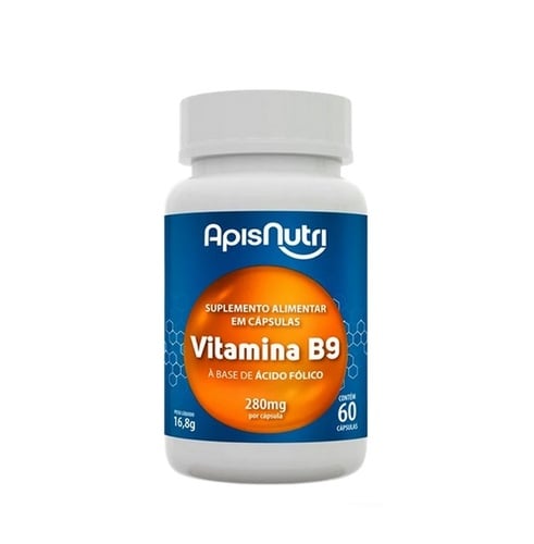 Imagem de Vitamina B9 Apisnutri frasco com 60 cápsulas