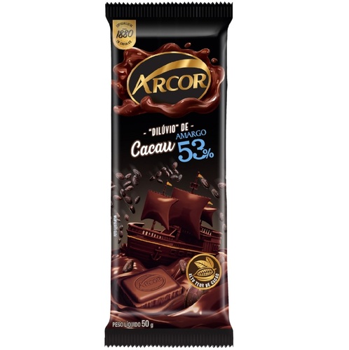 53% cacau, 1 unidade com 50g