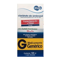 Cloridrato de Ambroxol EMS 6mg/mL, caixa com 1 frasco com 120mL de xarope adulto + copo medidor