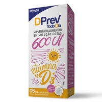 Dprev Gotas 600UI, caixa com 1 frasco gotejador com 5mL de solução de uso oral, sabor frutas