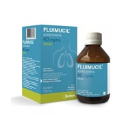 Fluimucil 40mg/mL, caixa com 1 frasco com 120mL de xarope adulto + copo medidor